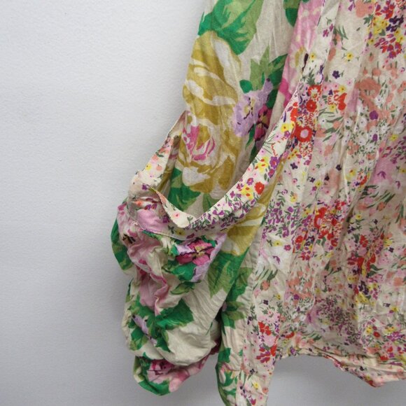 Garden Collection H&M Floral Organic Cotton Dress Women's 14 Babydoll Boho Fairy - Picture 2 of 4